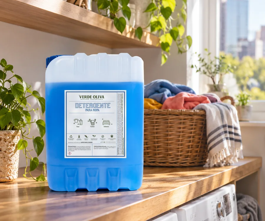 Detergente para Ropa Verde Oliva en casa