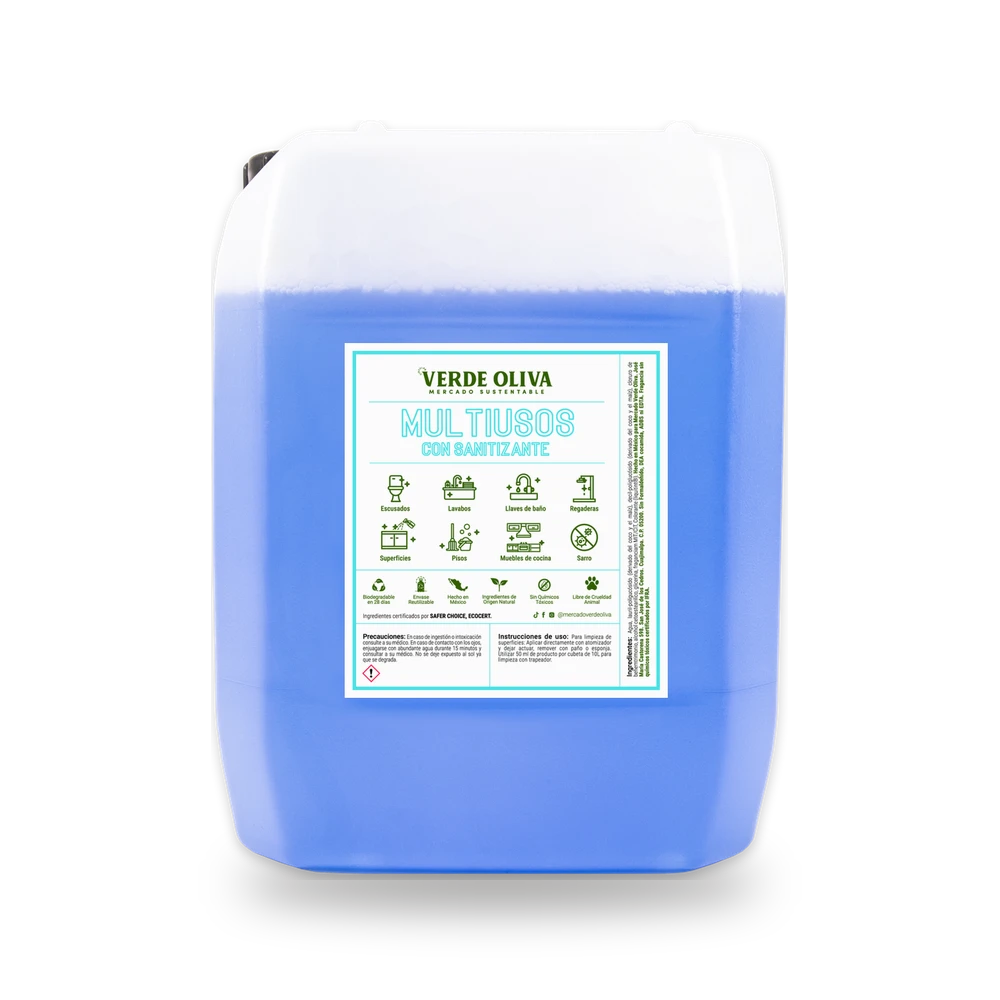 Envase de Multiusos con Sanitizante Verde Oliva